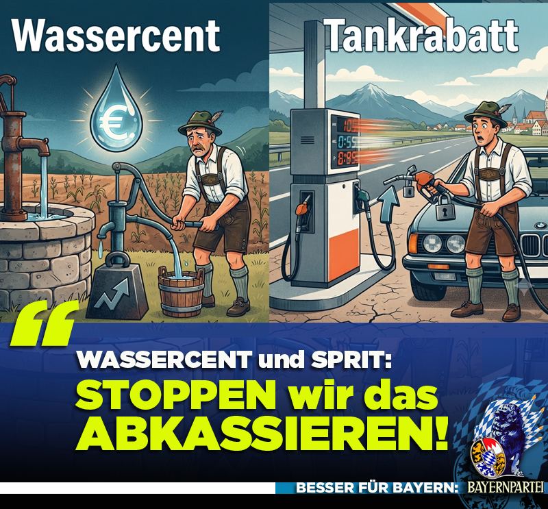 Wassercent und Spritpreis belasten Bayerns Bürger