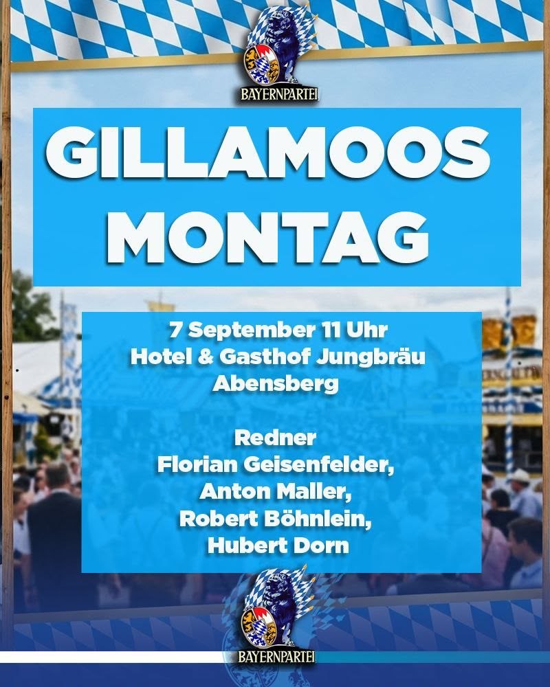 Herzliche Einladung zum Politischen Gillamoos am 7. September in Abensberg