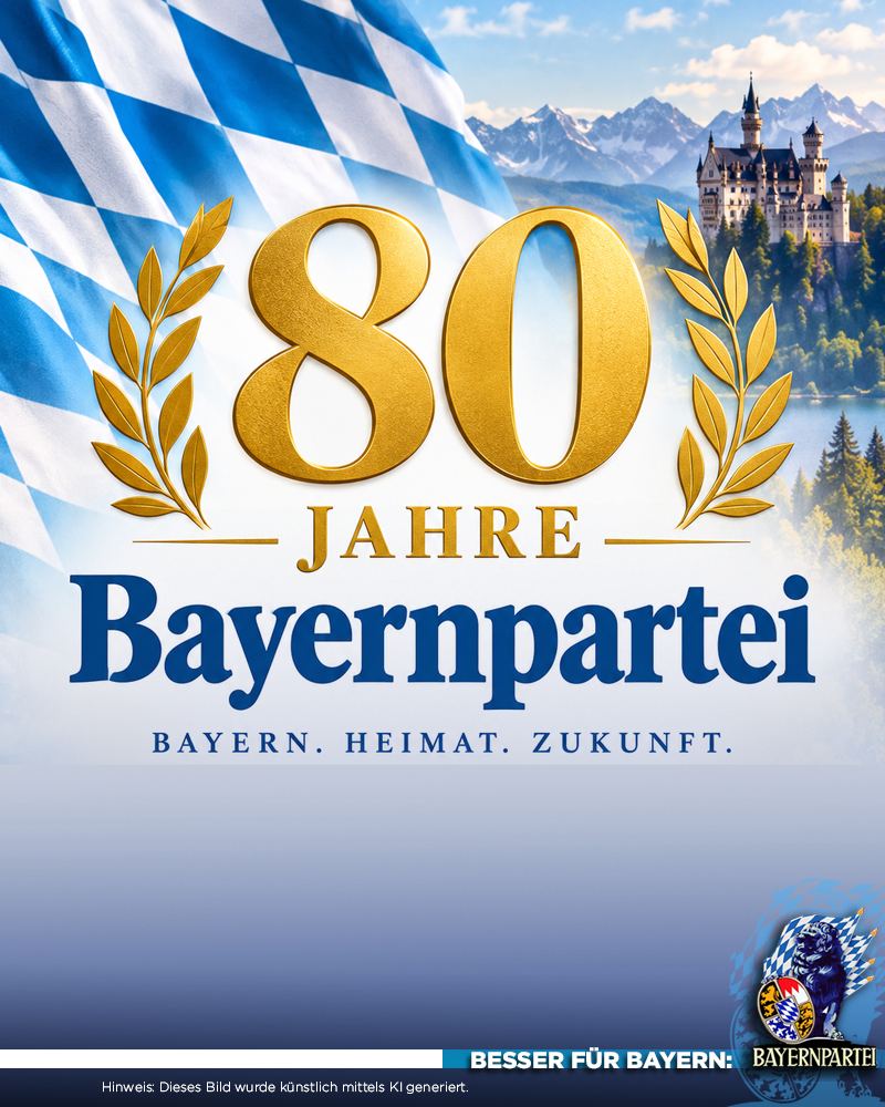 80 Jahre BAYERNPARTEI – 80 Jahre für Freiheit, Eigenständigkeit und Heimat!